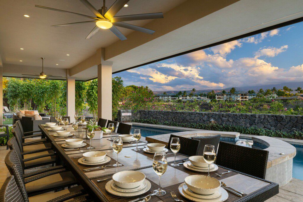 Large outdoor dining table