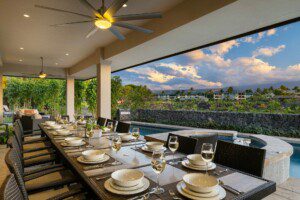 Large outdoor dining table