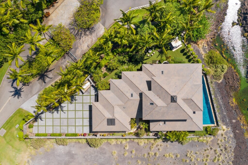 Aerial of The Kanini Estate a luxury villa on the Kohala coast